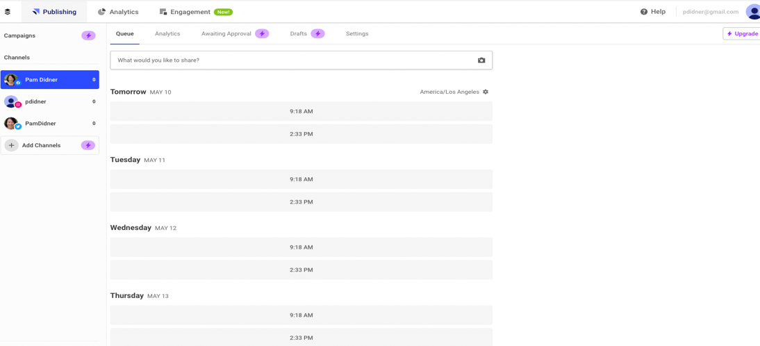 Bufferの投稿管理イメージ